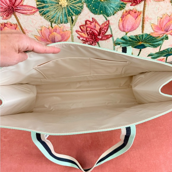 Spartina 449 Seafoam Tote with Navy Mermaid - Picture 4 of 4